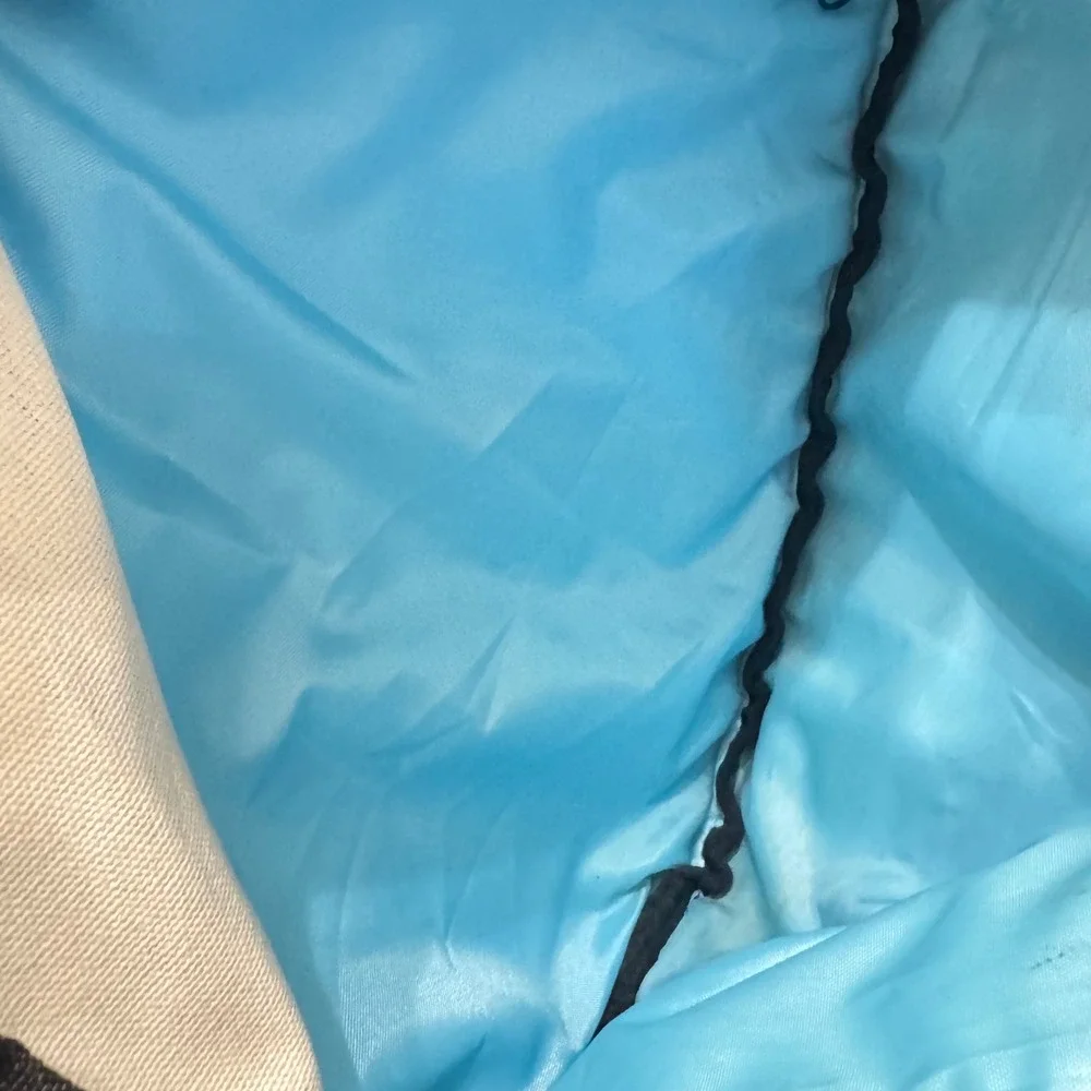 Kavu Sling Rope Bag Canvas Beige Deep Blue‎ Blot Color Padded Stitch Logo